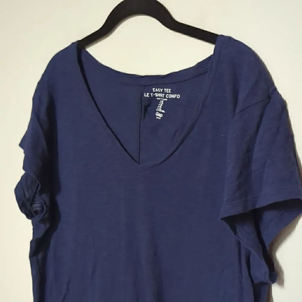 GAP Factory Blue V Neck Shirt - Picture 2 of 6